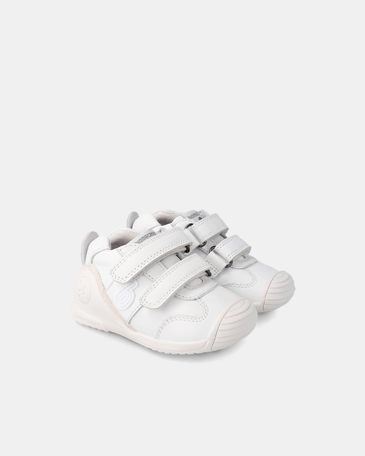 Pantofi Piele Naturală Primii Pași Biomecanics – Alb - 221001-C050