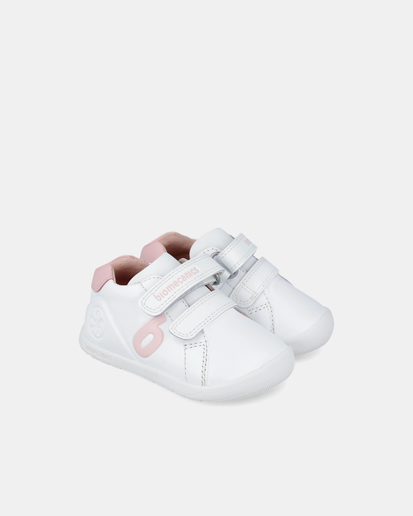 Pantofi Sport Primii Pași Biomecanics Wider – Alb / Roz Pudră – 251010-B113