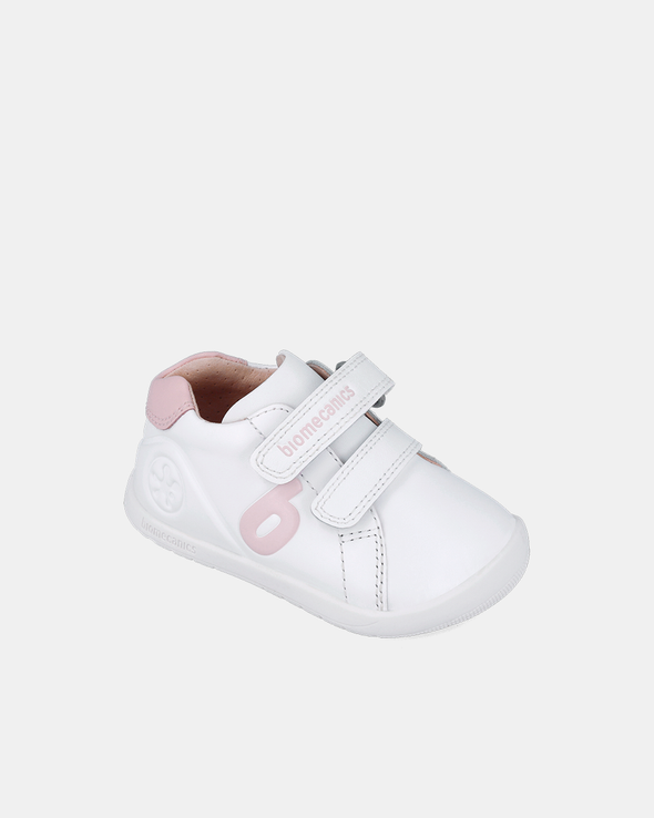 Pantofi Sport Primii Pași Biomecanics Wider – Alb / Roz Pudră – 251010-B113