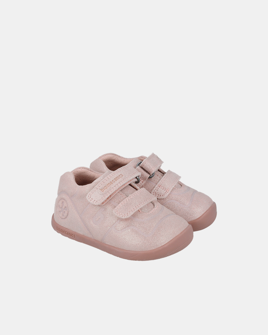 Pantofi Piele Intoarsă Primii Pași Biomecanics Roz Sidefat Wider - 251160-B193