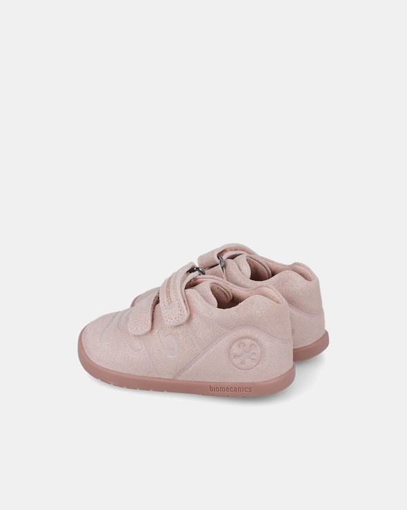 Pantofi Piele Intoarsă Primii Pași Biomecanics Roz Sidefat Wider - 251160-B193