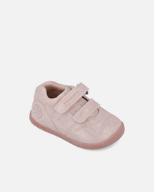 Pantofi Piele Intoarsă Primii Pași Biomecanics Roz Sidefat Wider - 251160-B193