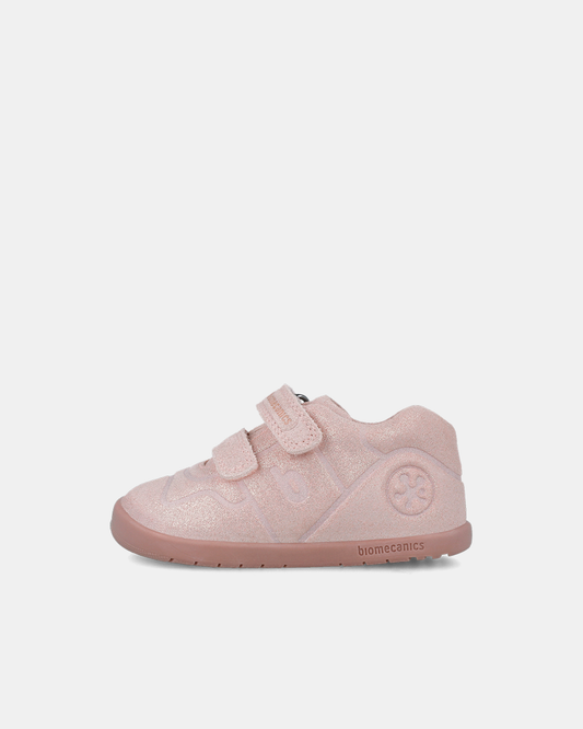 Pantofi Piele Intoarsă Primii Pași Biomecanics Roz Sidefat Wider - 251160-B193
