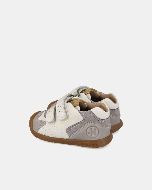 Pantofi Sport Primii Pași Biomecanics – Alb/Gri  – 261126-B695