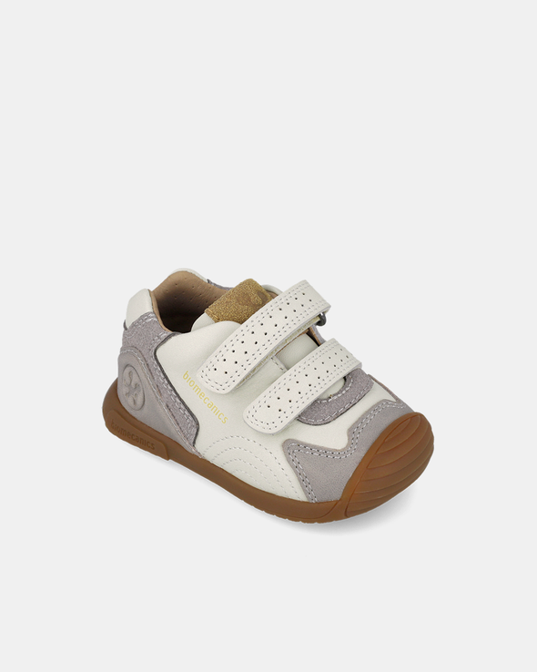 Pantofi Sport Primii Pași Biomecanics – Alb/Gri  – 261126-B695
