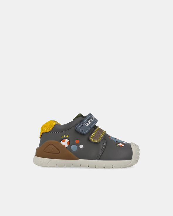 Pantofi Sport Primii Pași Biomecanics – Gri Antracit / Dino – 261128-B213