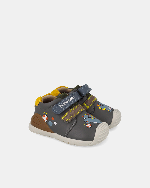 Pantofi Sport Primii Pași Biomecanics – Gri Antracit / Dino – 261128-B213