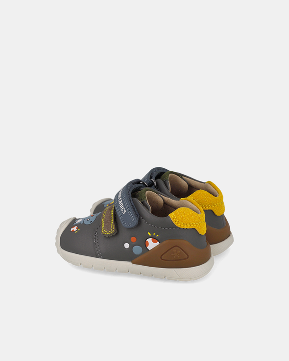 Pantofi Sport Primii Pași Biomecanics – Gri Antracit / Dino – 261128-B213