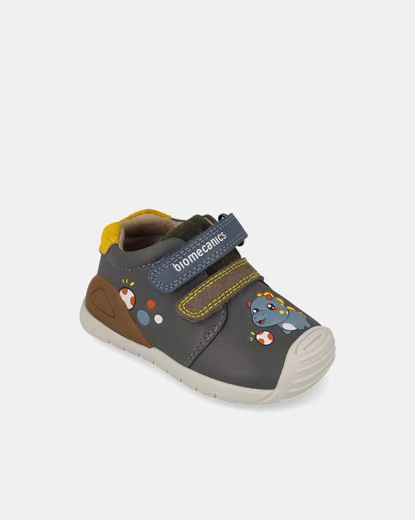 Pantofi Sport Primii Pași Biomecanics – Gri Antracit / Dino – 261128-B213