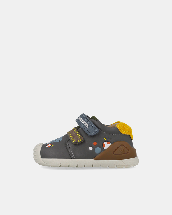 Pantofi Sport Primii Pași Biomecanics – Gri Antracit / Dino – 261128-B213
