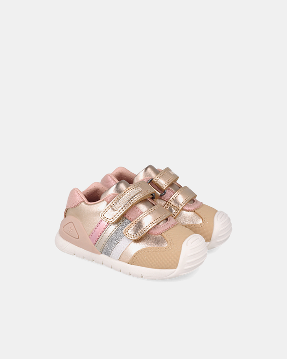 Pantofi Sport Primii Pași Biomecanics – Auriu Roze/ Bej-Crem – 261131-F665