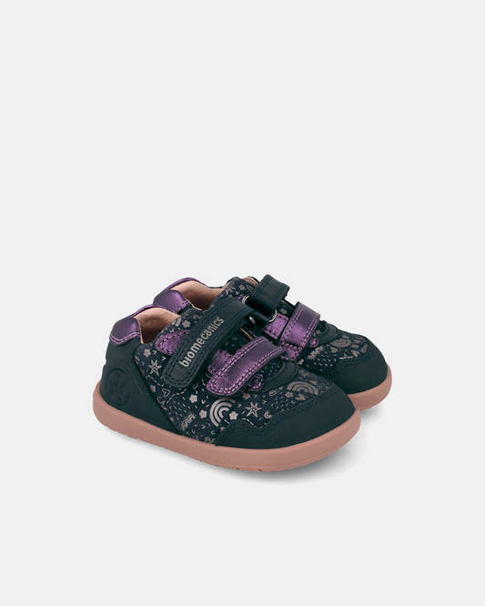 Pantofi Sport Primii Pași Biomecanics Wider – Albastru / Mov Metalizat – 261163-A183