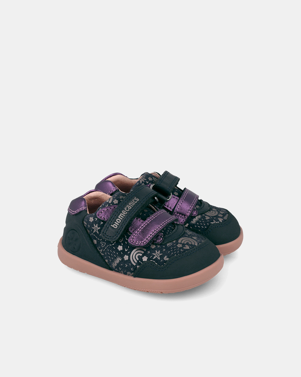Pantofi Sport Primii Pași Biomecanics Wider – Albastru / Mov Metalizat – 261163-A183