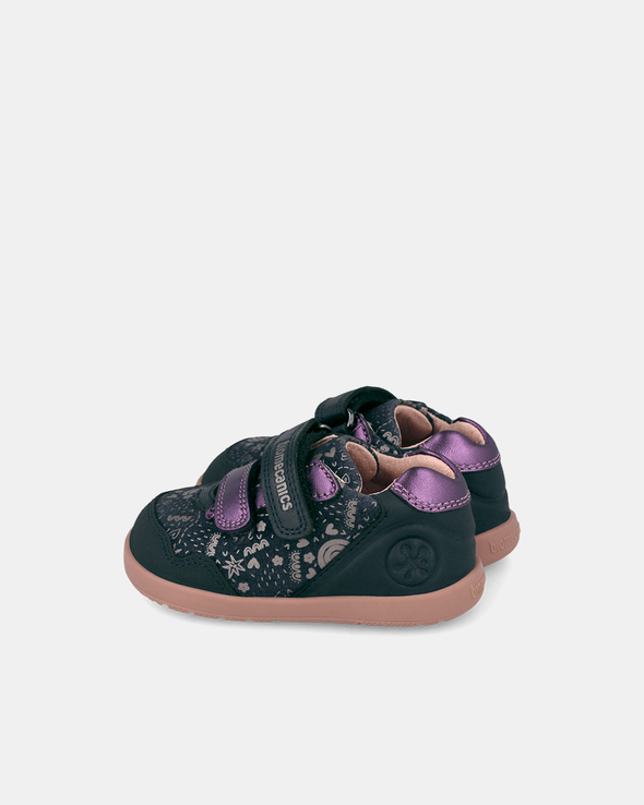 Pantofi Sport Primii Pași Biomecanics Wider – Albastru / Mov Metalizat – 261163-A183