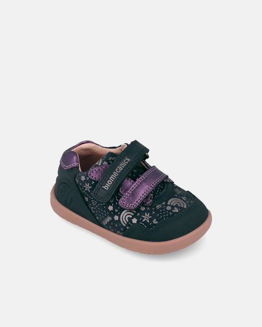 Pantofi Sport Primii Pași Biomecanics Wider – Albastru / Mov Metalizat – 261163-A183