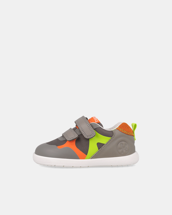 Pantofi Sport Primii Pași Biomecanics Wider – Gri/Portocaliu/Verde Neon – 261168-B154