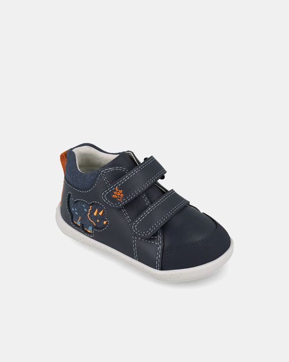 Ghete Primii Pași Garvalín Barefoot – Albastru Marin / Dinozaur – 261309-A183
