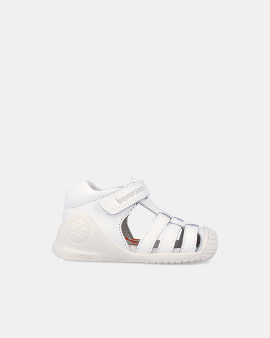Sandale Piele Naturală Primii Pași Biomecanics – Alb Complet - 262115-C050