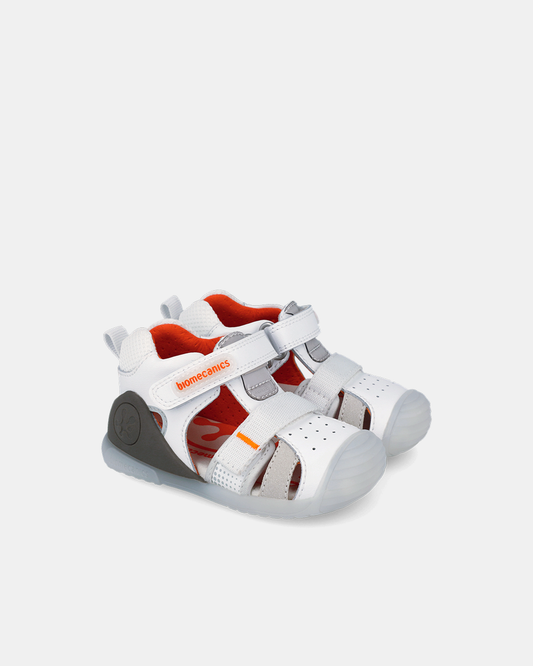 Sandale Piele Naturală Primii Pași Biomecanics – Alb - 262124-B050