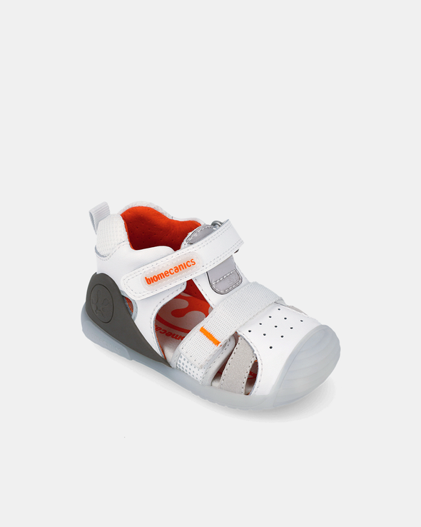Sandale Piele Naturală Primii Pași Biomecanics – Alb - 262124-B050