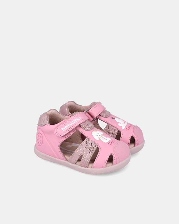 Sandale Piele Naturală Primii Pași Biomecanics Wider – Roz "Little Princess" - 262160-A711