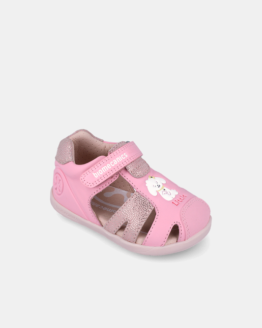 Sandale Piele Naturală Primii Pași Biomecanics Wider – Roz "Little Princess" - 262160-A711
