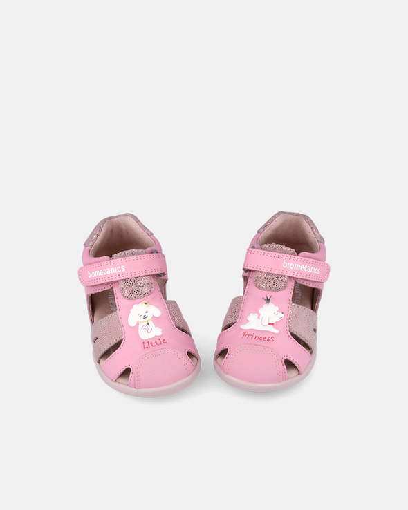 Sandale Piele Naturală Primii Pași Biomecanics Wider – Roz "Little Princess" - 262160-A711