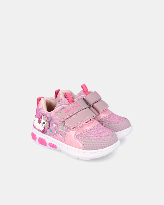 Sneakers Magic Unicorn cu Luminițe Garvalin Roz - 262720-A032