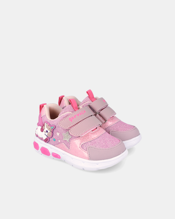 Sneakers Magic Unicorn cu Luminițe Garvalin Roz - 262720-A032